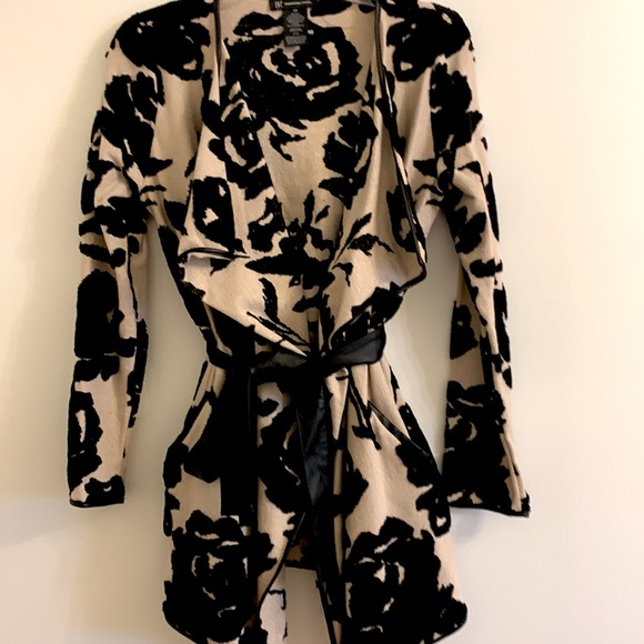 INC floral black and beige wrap - Picture 2 of 14